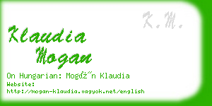 klaudia mogan business card